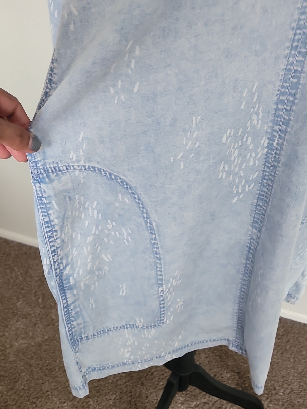 Splendid Light Blue Washed Denim Sleeveless Tunic - Picture 4 of 7